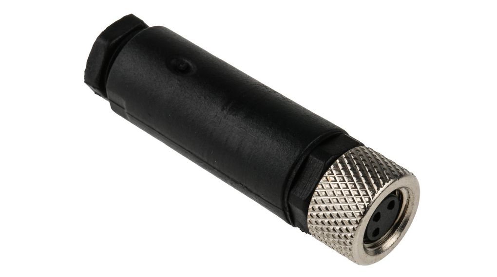 Cirkulärt kontaktdon, M8, Sockel, Rak, Poler - 3, Skruv, Kabelmontering, 40.7mm